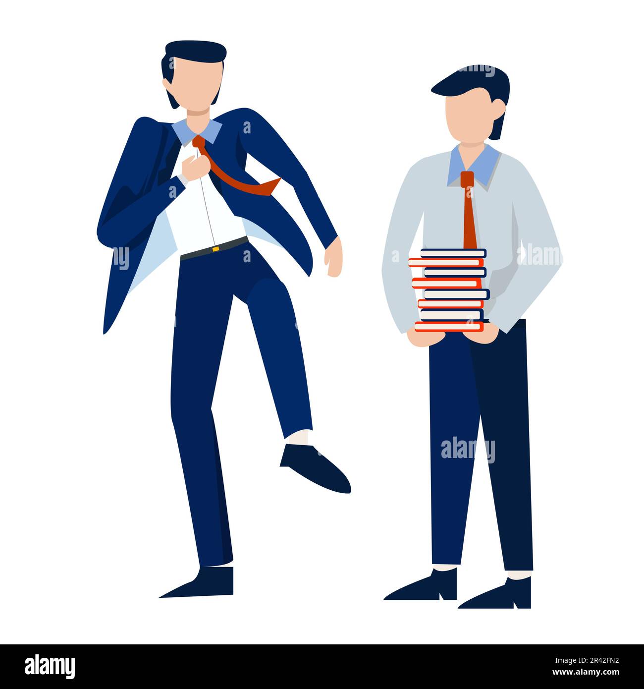 businessmen avatar cartoon character with briefcase and tie vector