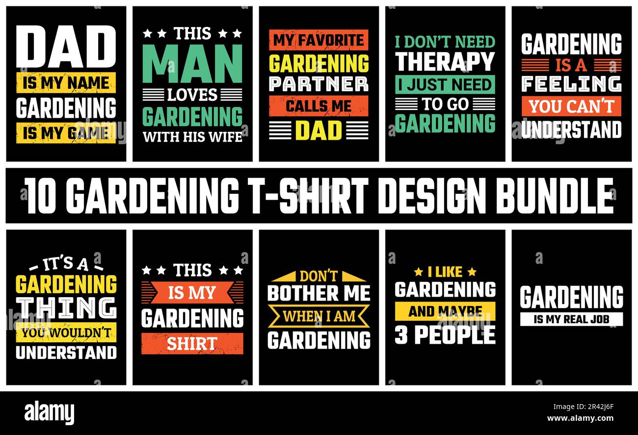 Gardening T Shirt Design Set Vector Stock Vector Image & Art - Alamy