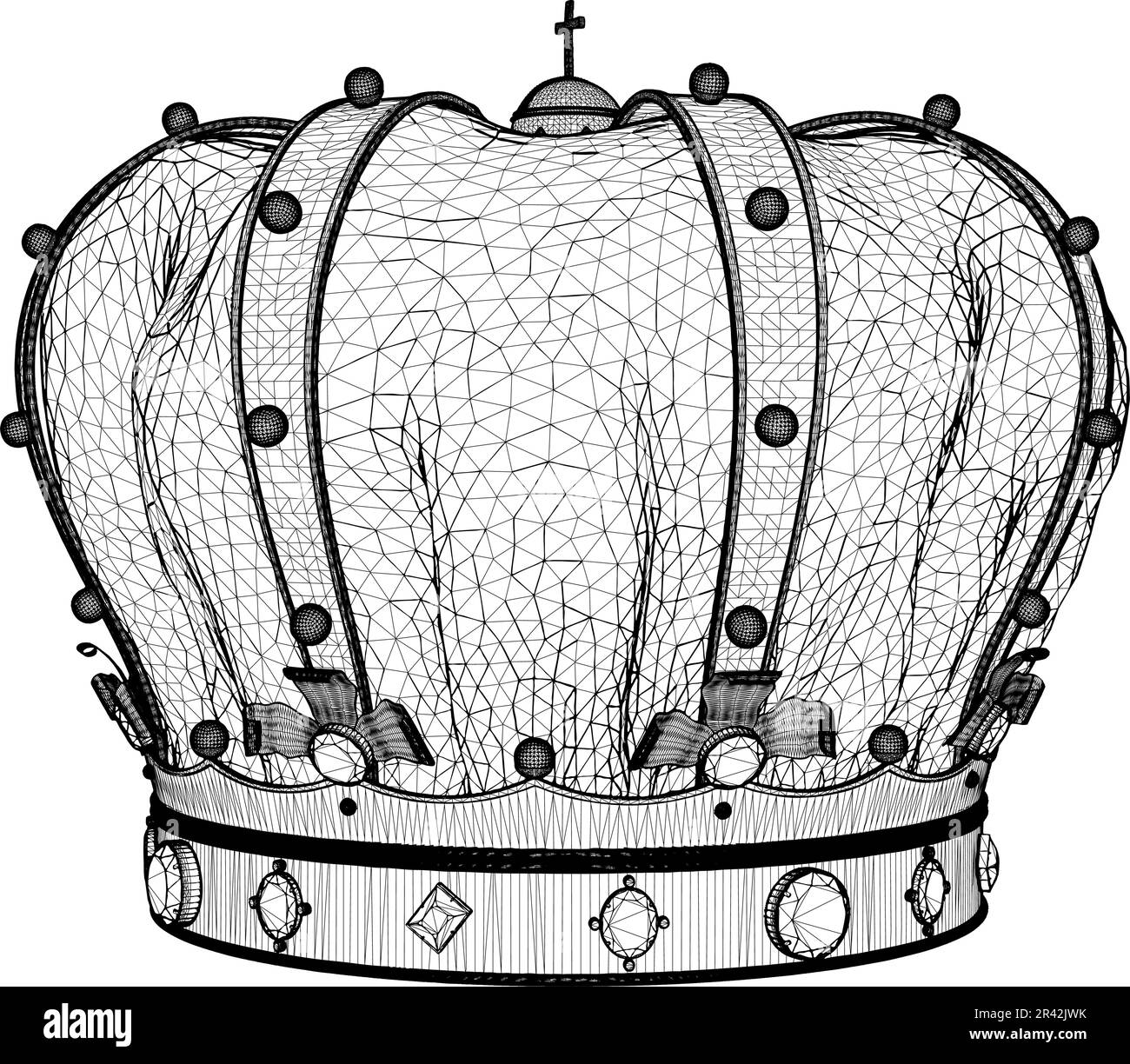 Royal Crown Vector. Illustration Isolated On White Background. A vector