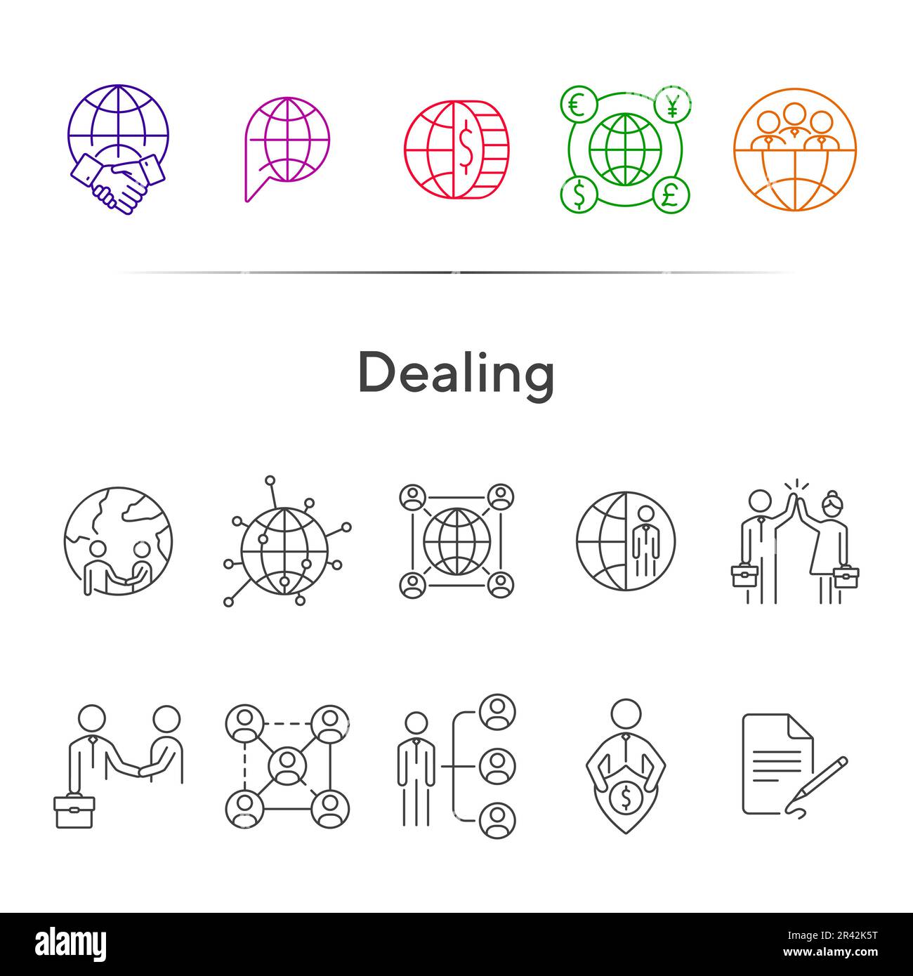 Dealing line icon set Stock Vector Image & Art - Alamy