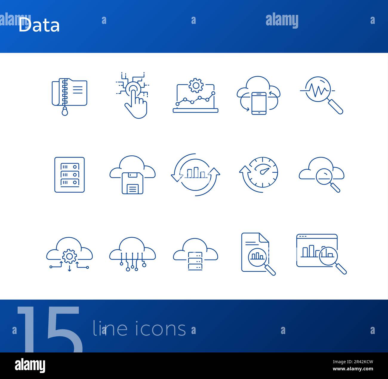 Data line icon set Stock Vector