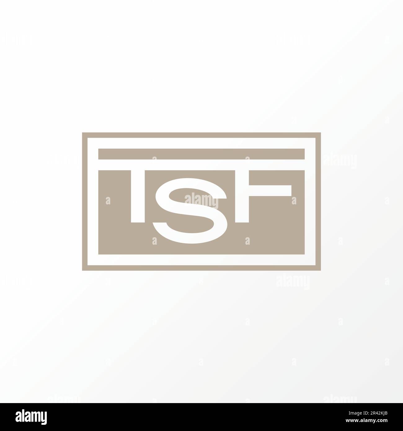 Logo design graphic concept creative abstract premium free vector stock letter TSF sans serif font on rectangle space block. Related initial monogram Stock Vector