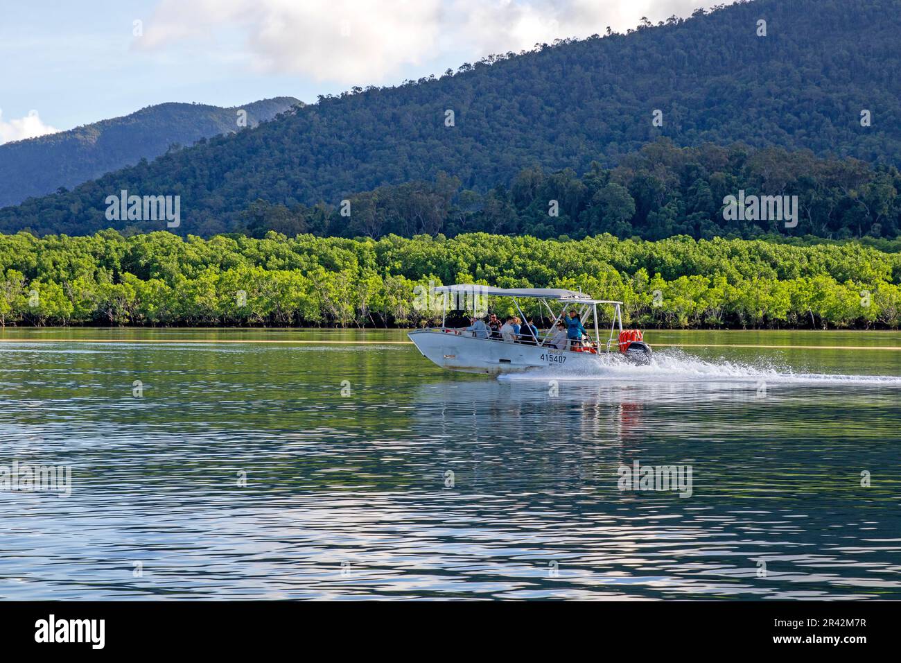 Thorsborne Trail ferry motoring through the Hinchinbrook Channel Stock