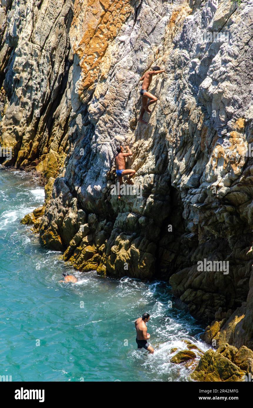 Acapulco is Famous for La Quebrada Divers Stock Photo