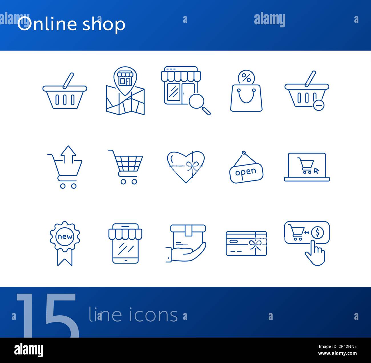 Online shop line icon set Stock Vector Image & Art - Alamy
