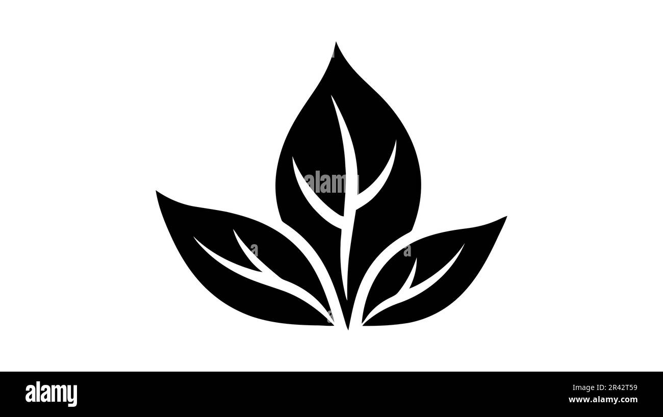 Eco icon black leaf vector illustration isolated on white background ...