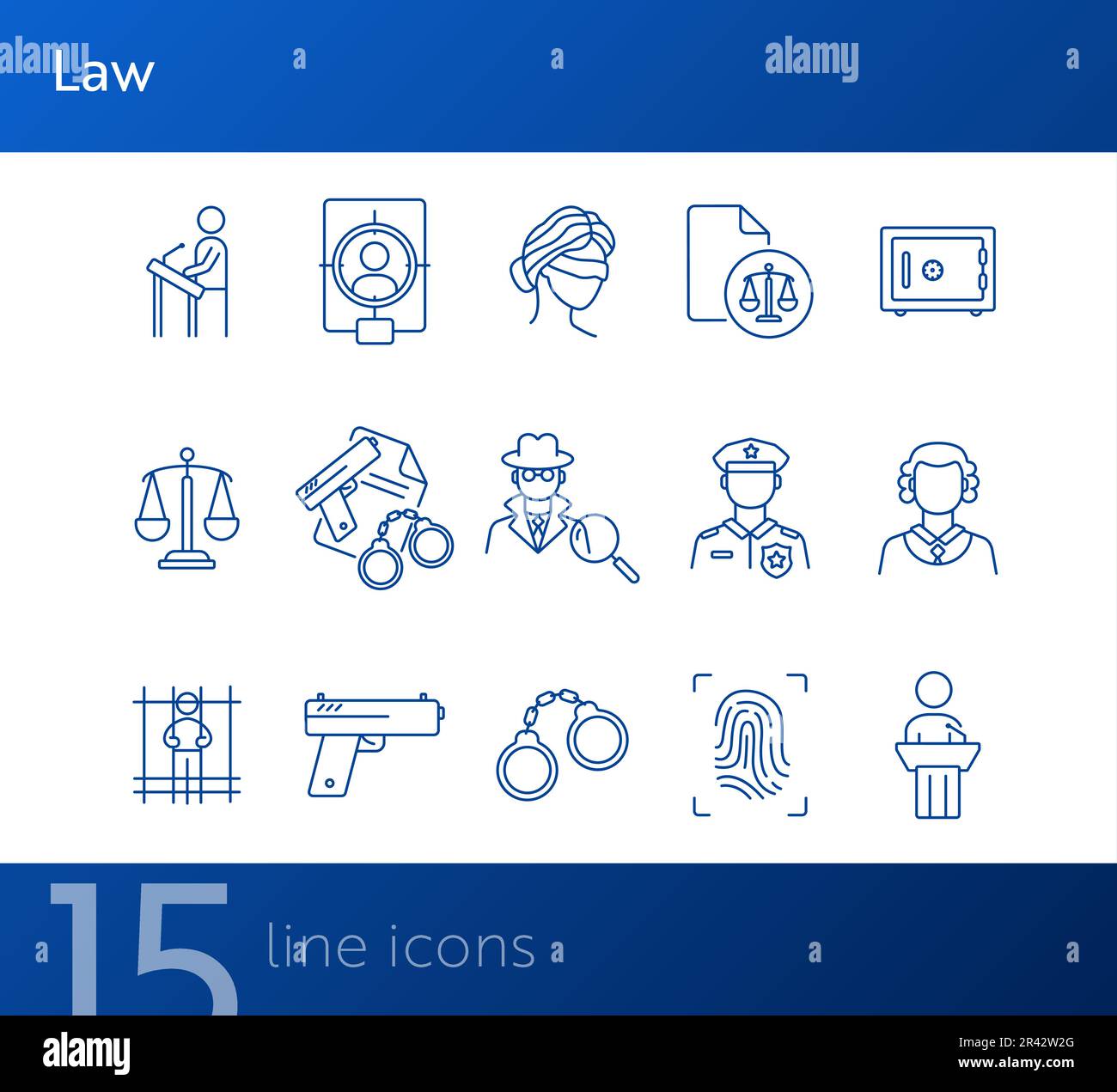 Law design concept set hi-res stock photography and images - Alamy