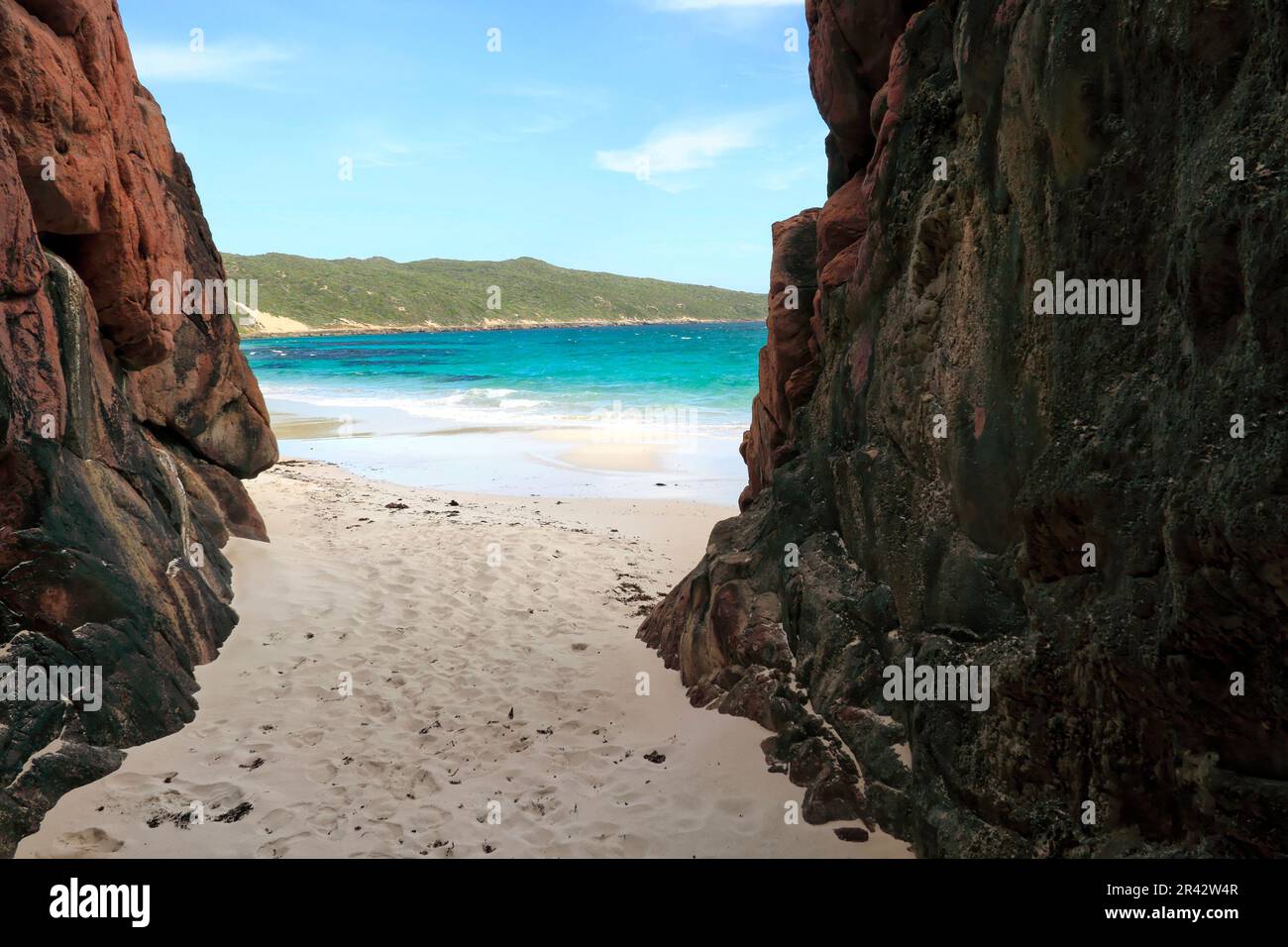 Sandy beach coastline, Cape Hamelin, Southwest Australia Stock Photo