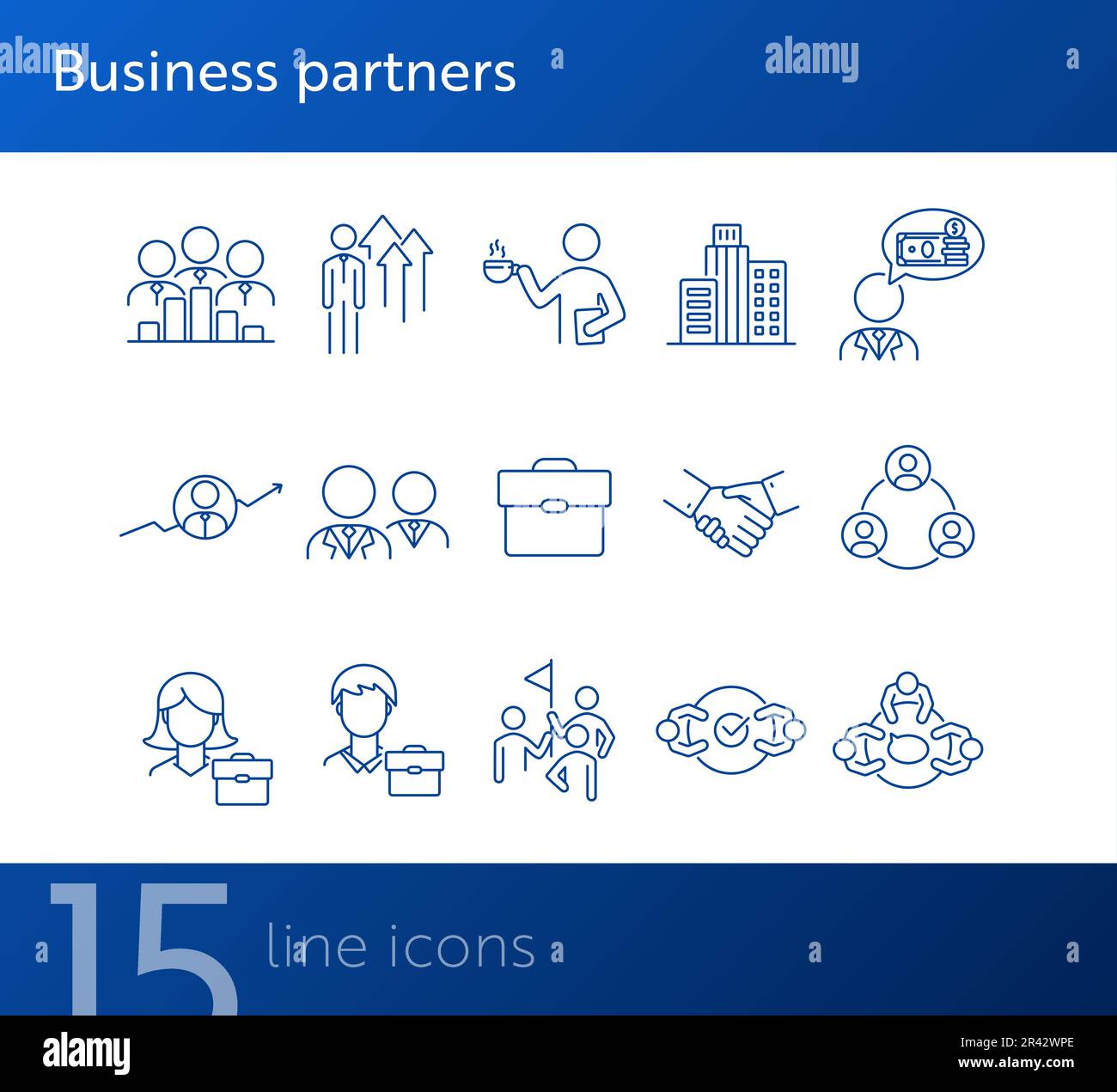 Partners collaboration icon thin hi-res stock photography and images ...