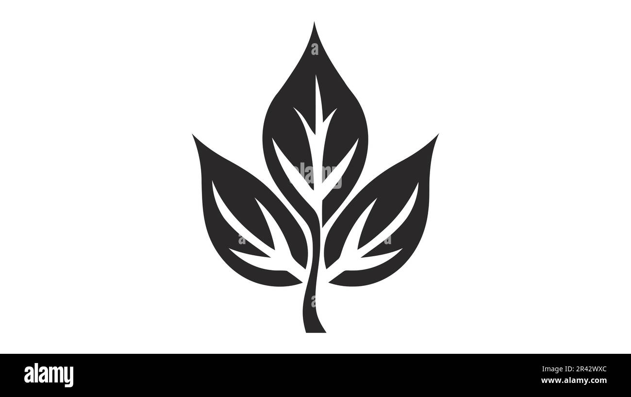 Eco icon black leaf vector illustration isolated on white background ...