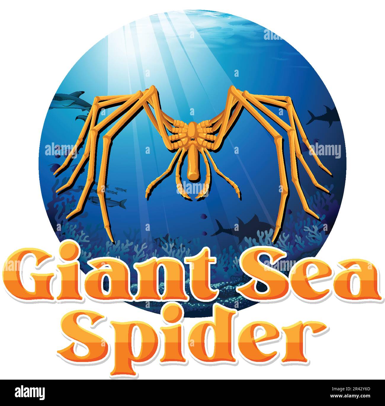 Giant Sea Spider Deep Sea Creature illustration Stock Vector Image