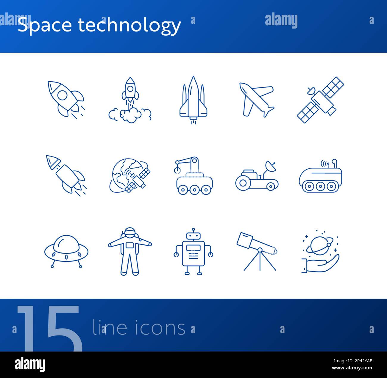 Space technology icons Stock Vector Image & Art - Alamy