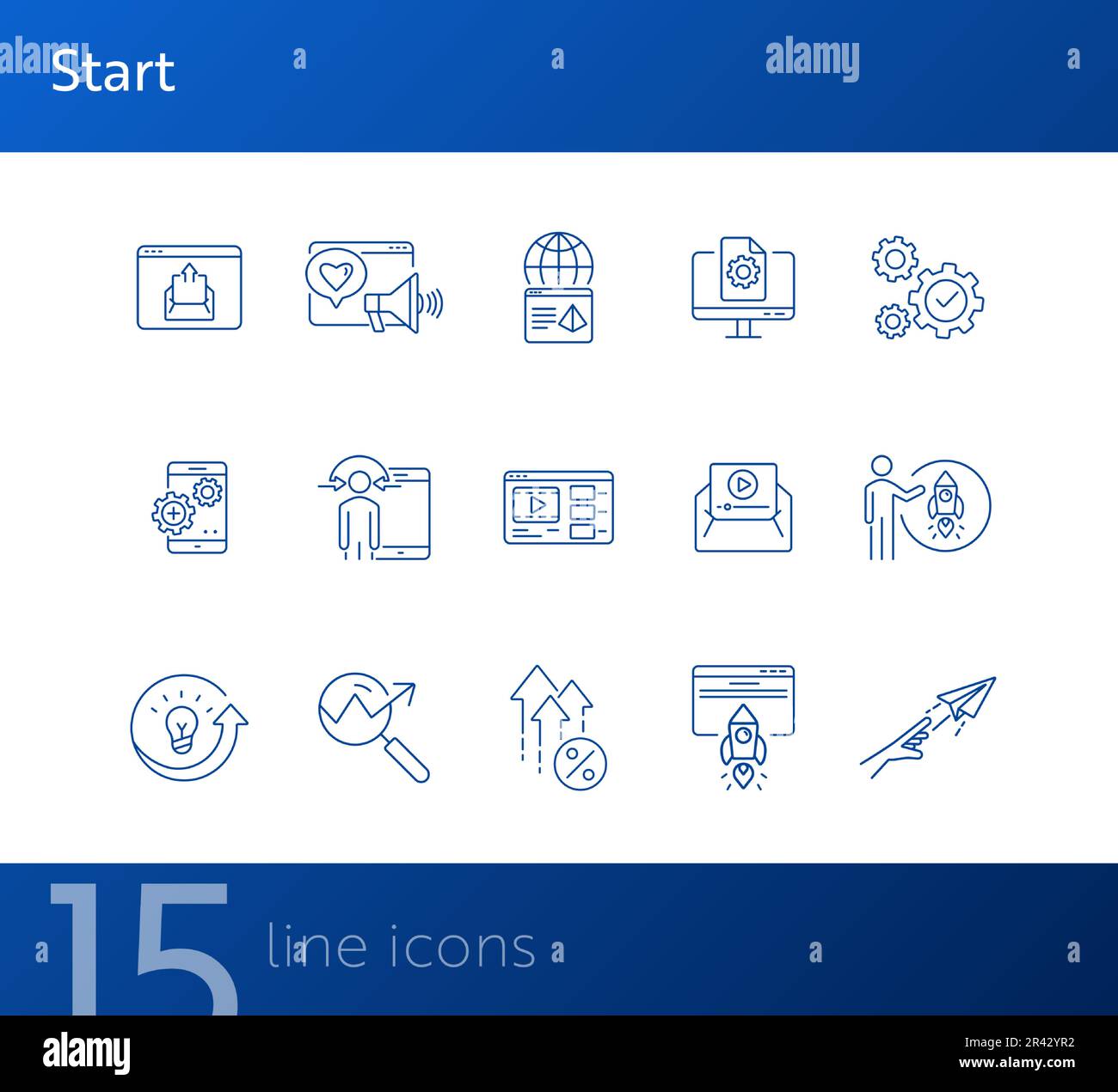 Gear and rocket logo hi-res stock photography and images - Alamy