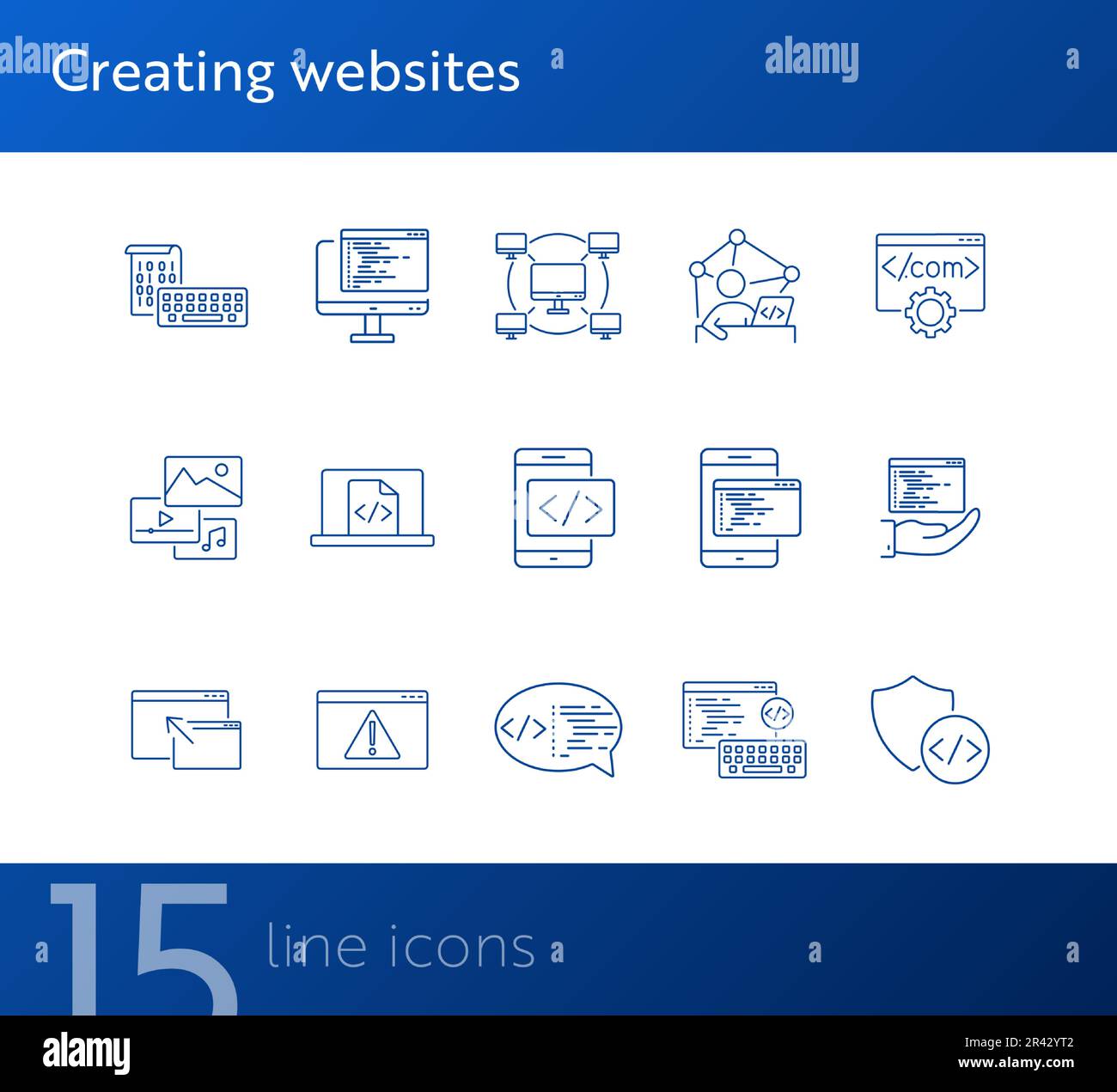 Creating websites icons Stock Vector Image & Art - Alamy