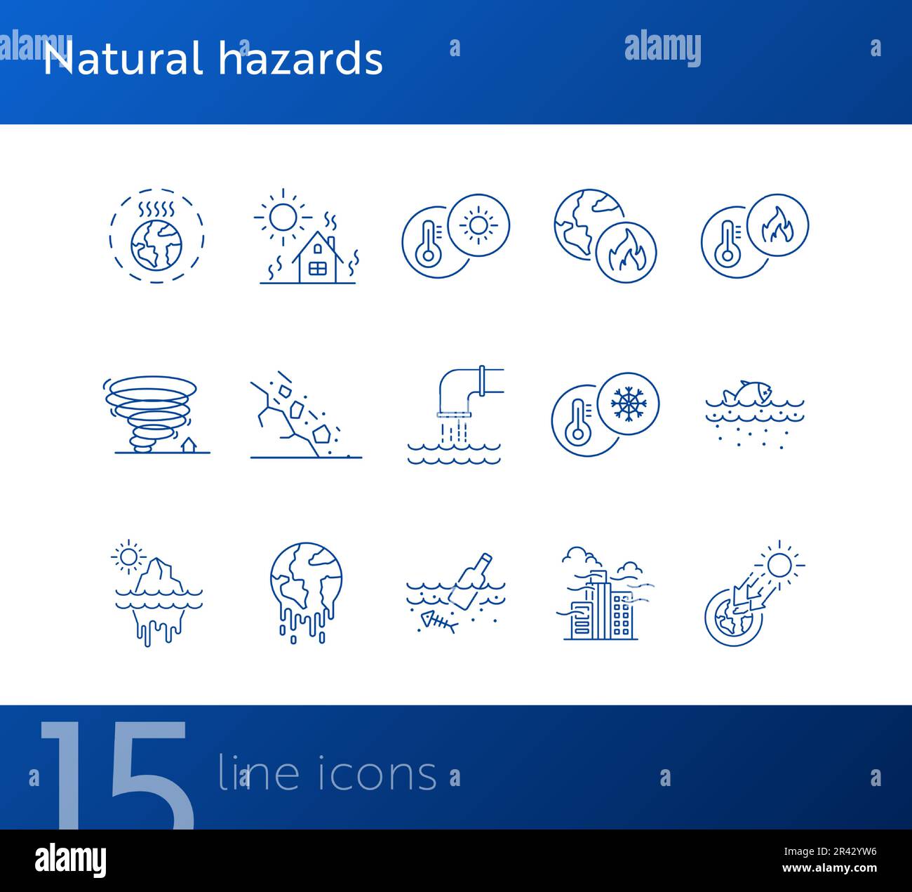 Natural hazards icons Stock Vector Image & Art Alamy