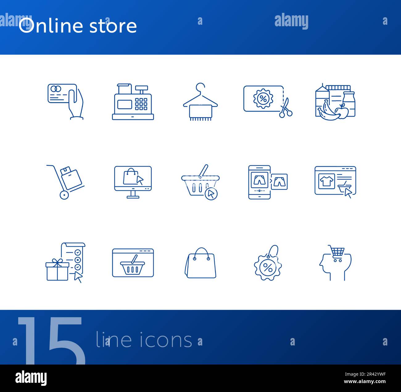 Online store line icon set Stock Vector Image & Art - Alamy