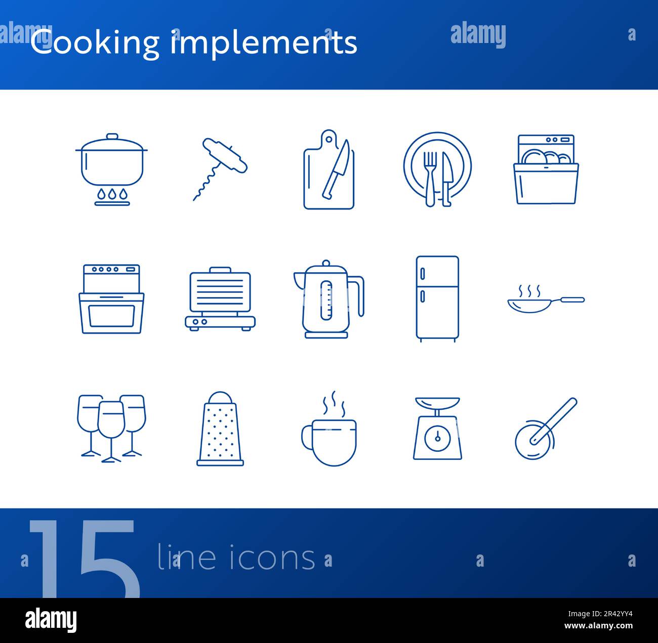 Cooking implements icons Stock Vector Image & Art - Alamy