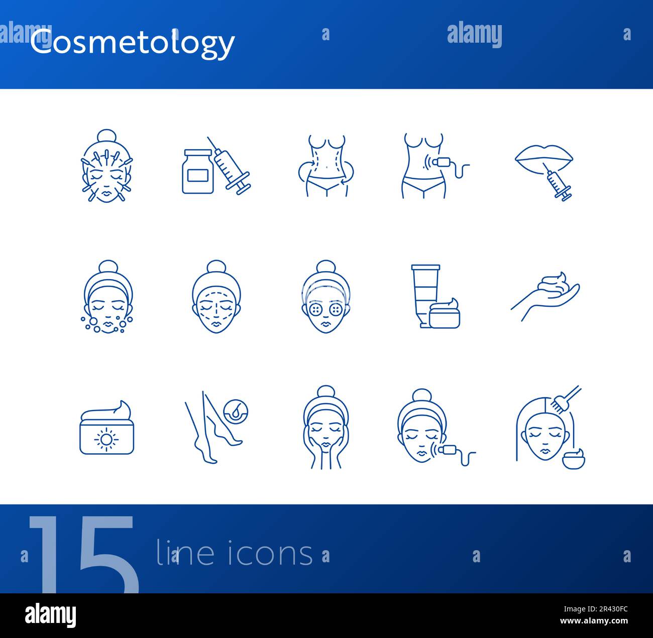Cosmetology line icon set Stock Vector Image & Art - Alamy