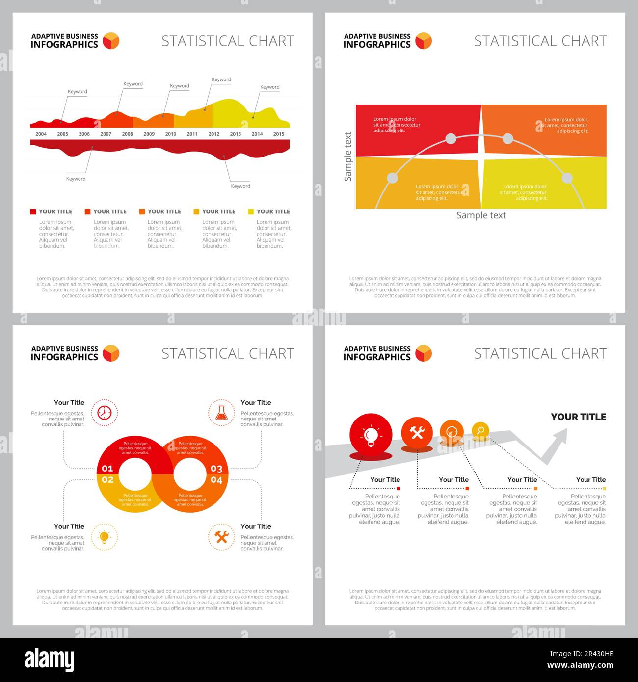 Creative diagram set for marketing report Stock Vector