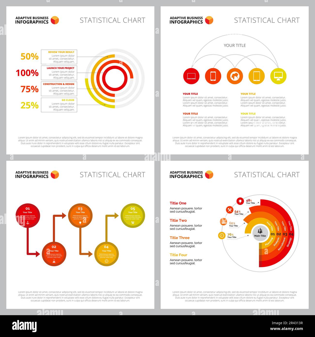 Creative infographic set for annual report Stock Vector