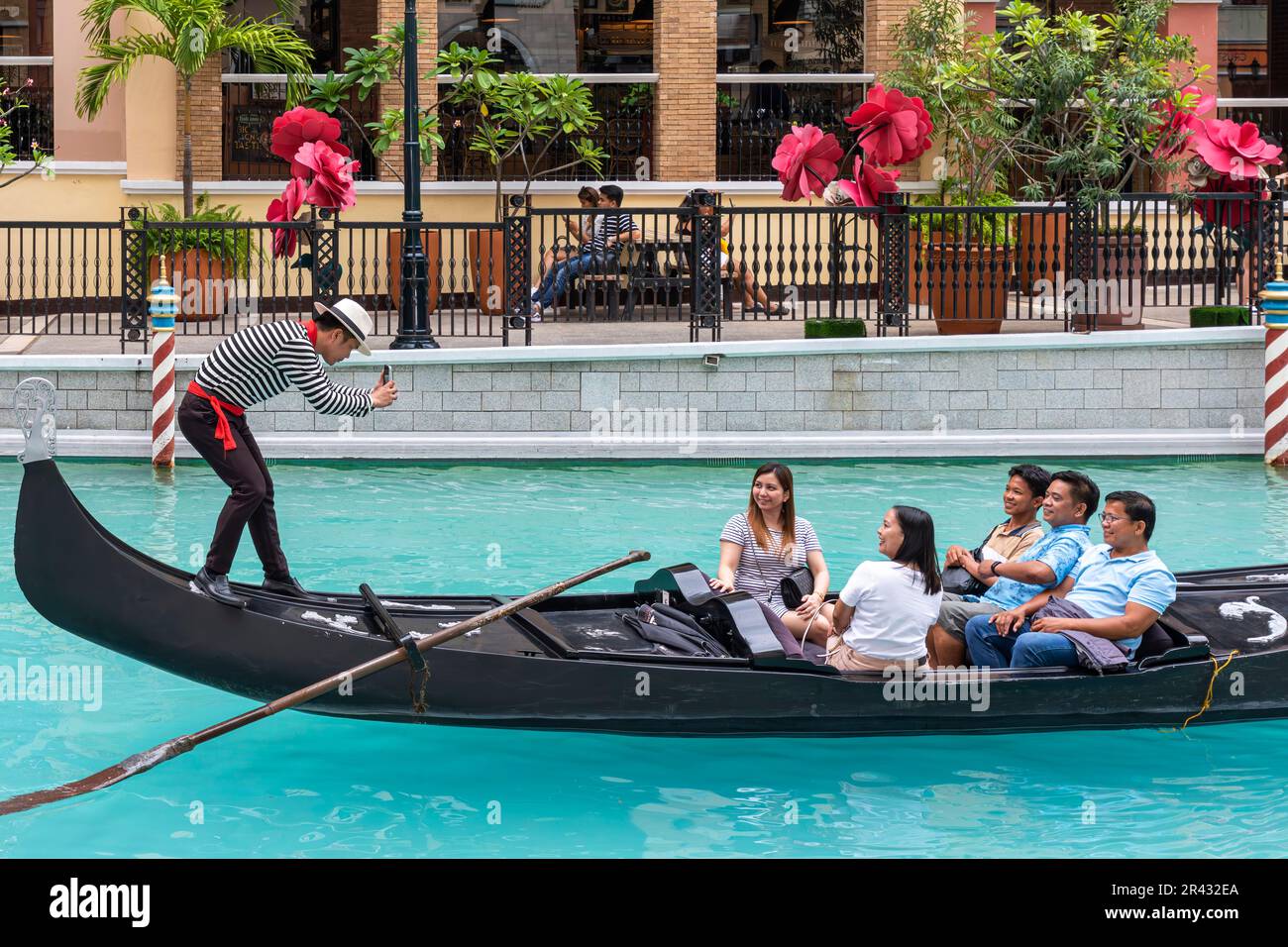 Gondola and gondolier at Venice Grand Canal Mall, Taguig City, Manila