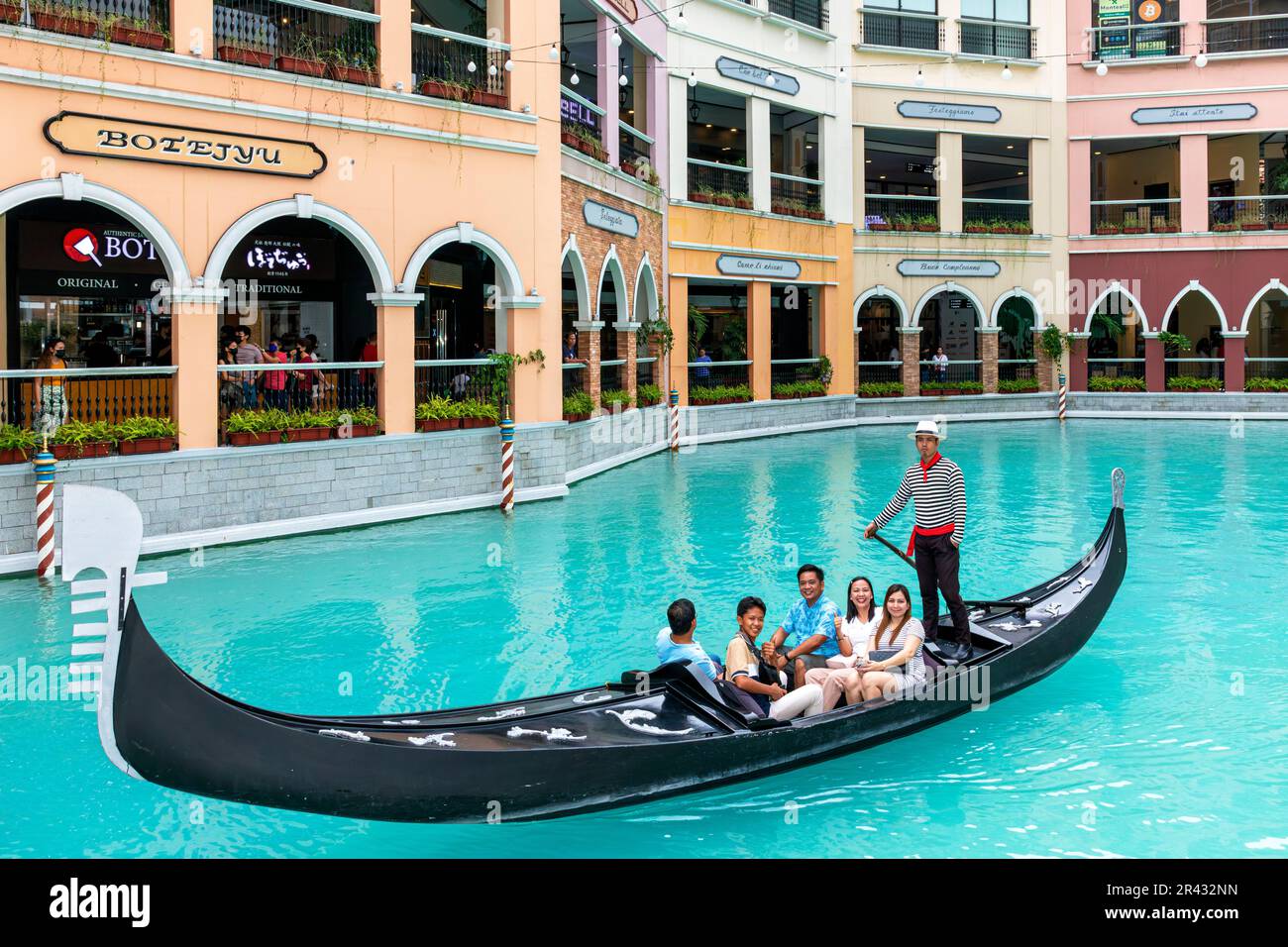 Gondola and gondolier at Venice Grand Canal Mall, Taguig City, Manila