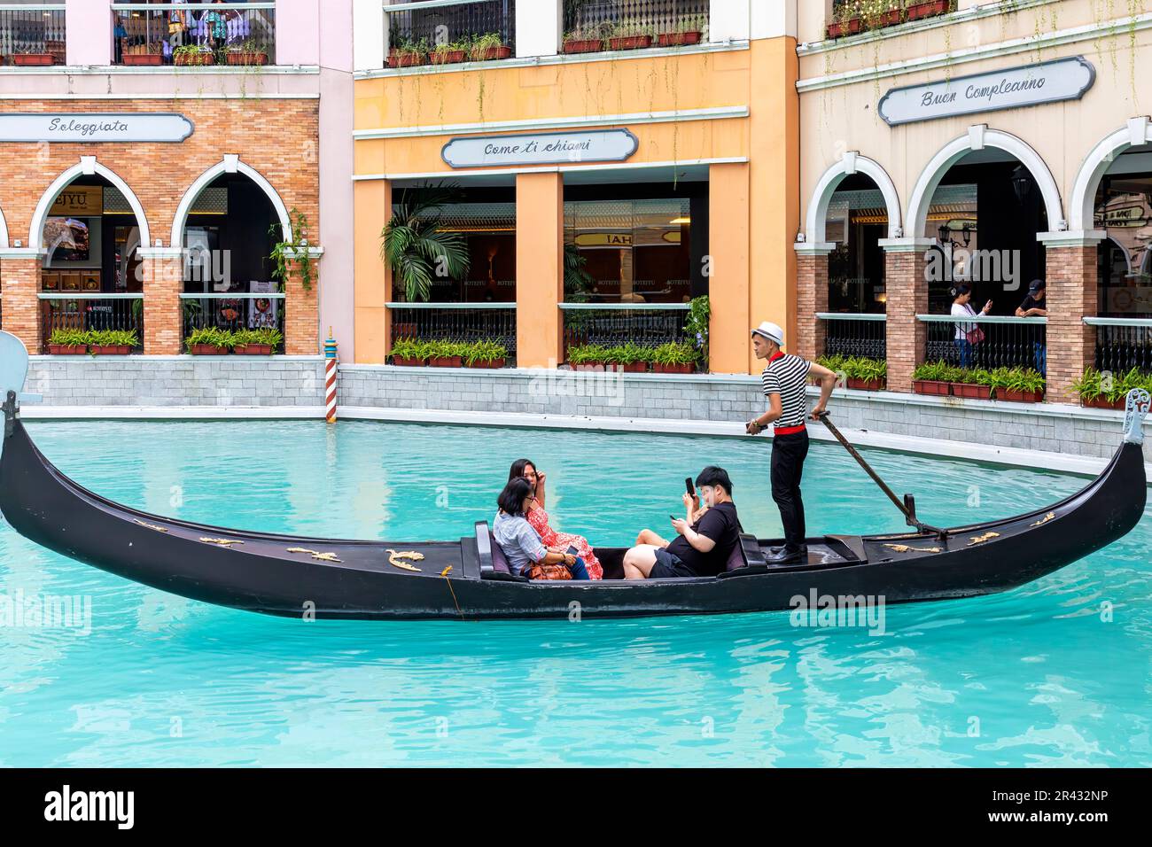 Gondola and gondolier at Venice Grand Canal Mall, Taguig City, Manila