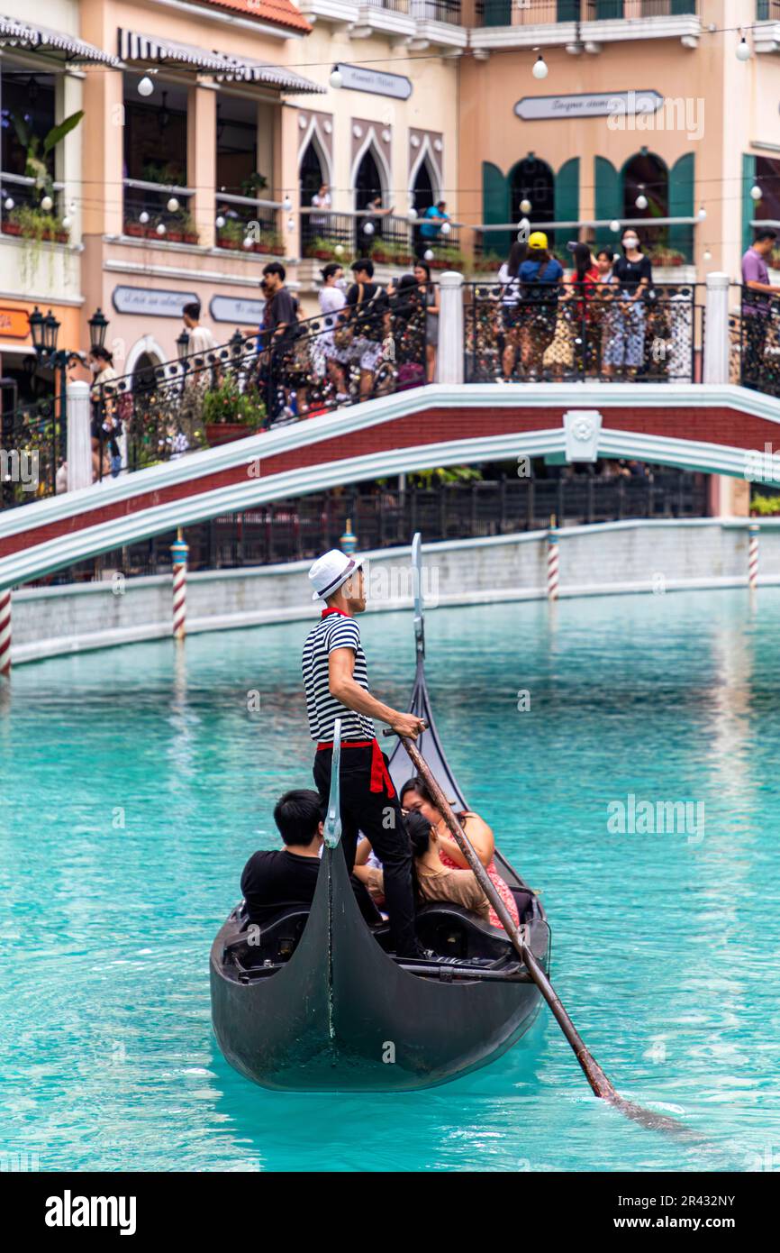 Gondola and gondolier at Venice Grand Canal Mall, Taguig City, Manila