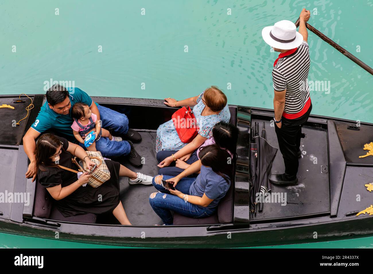 Gondola and gondolier at Venice Grand Canal Mall, Taguig City, Manila