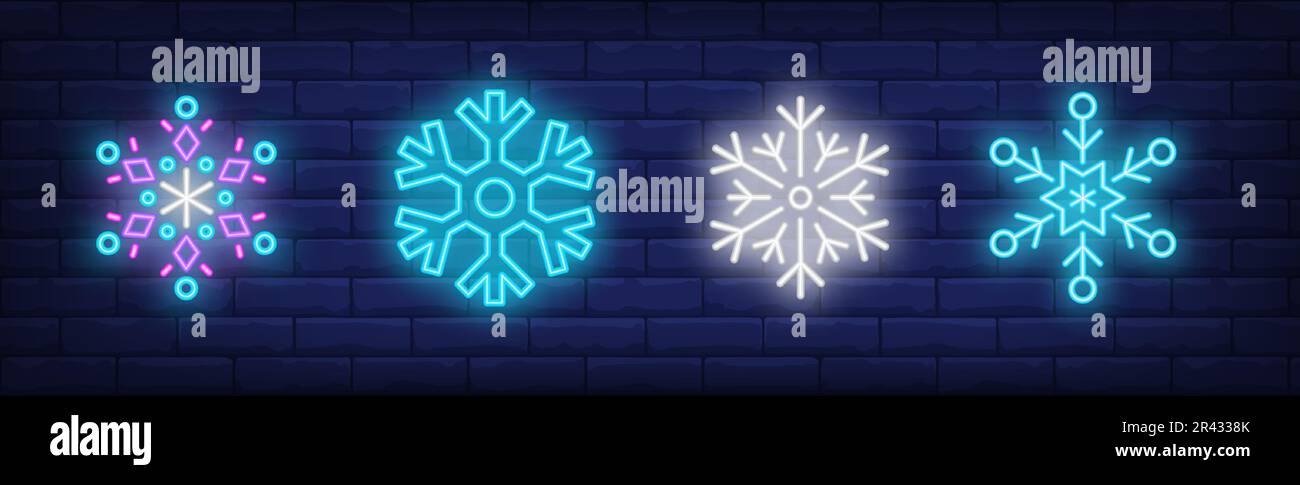 Snowfalls sign set Stock Vector