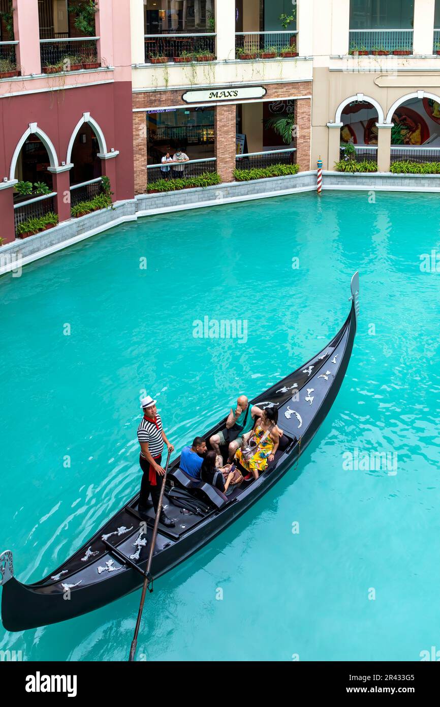Gondola and gondolier at Venice Grand Canal Mall, Taguig City, Manila