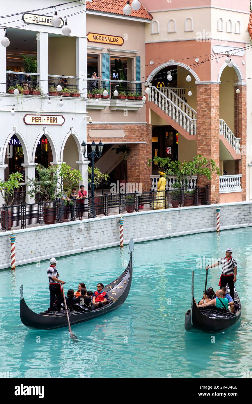 Gondola and gondolier at Venice Grand Canal Mall, Taguig City, Manila