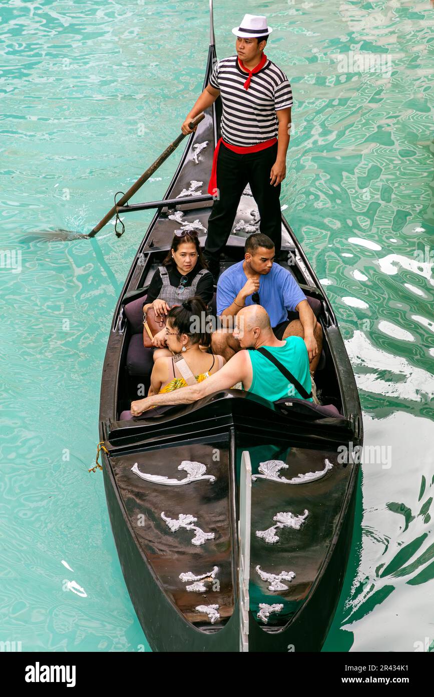Gondola and gondolier at Venice Grand Canal Mall, Taguig City, Manila