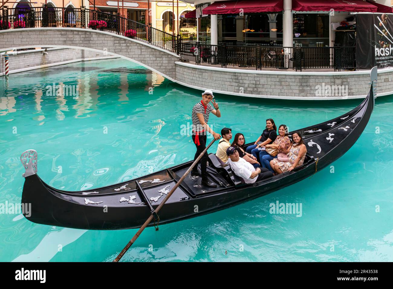 Gondola and gondolier at Venice Grand Canal Mall, Taguig City, Manila