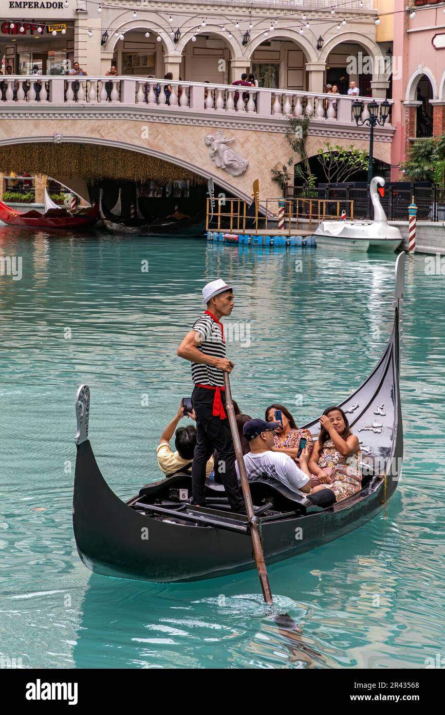 Gondola and gondolier at Venice Grand Canal Mall, Taguig City, Manila