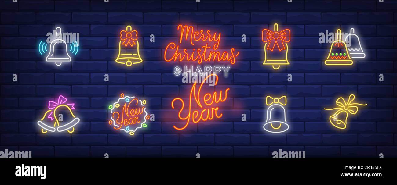 Neon signboard label set Stock Vector Images - Alamy