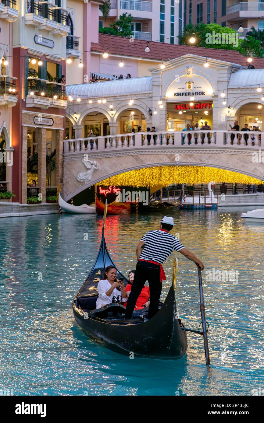 Gondola and gondolier at Venice Grand Canal Mall, Taguig City, Manila