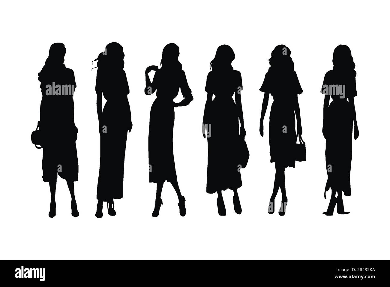 Fashion Silhouette Poses Silhouette Set Female Fashion Models