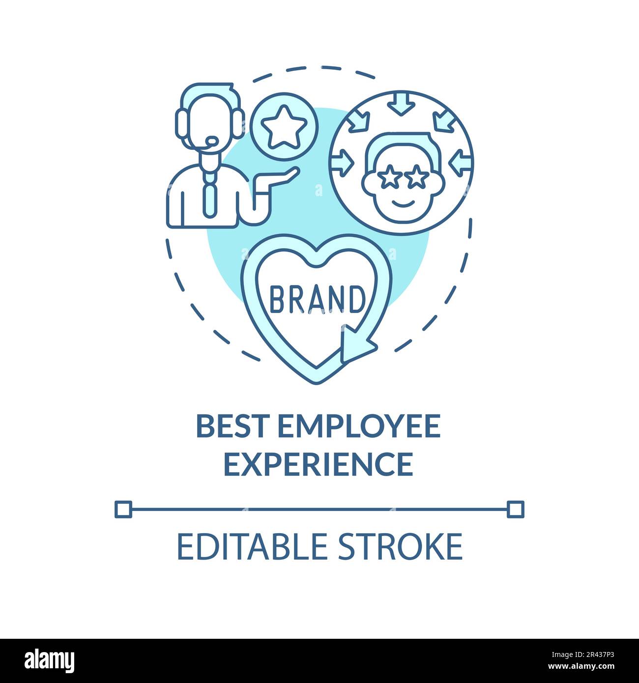 Best employee experience turquoise concept icon Stock Vector