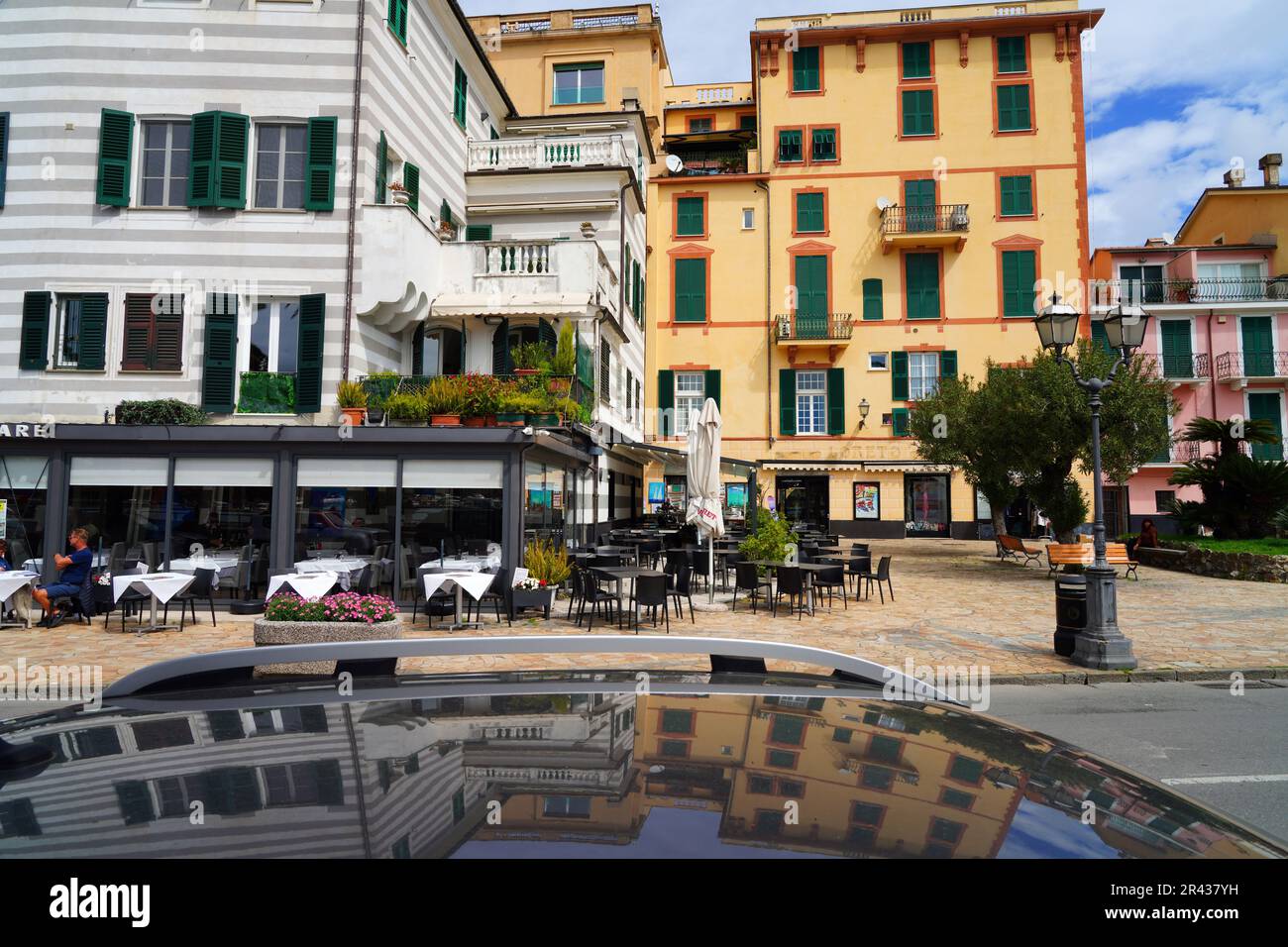 RAPALLO, ITALY 15 APR 2023 View of Rapallo, a seaside resort town on