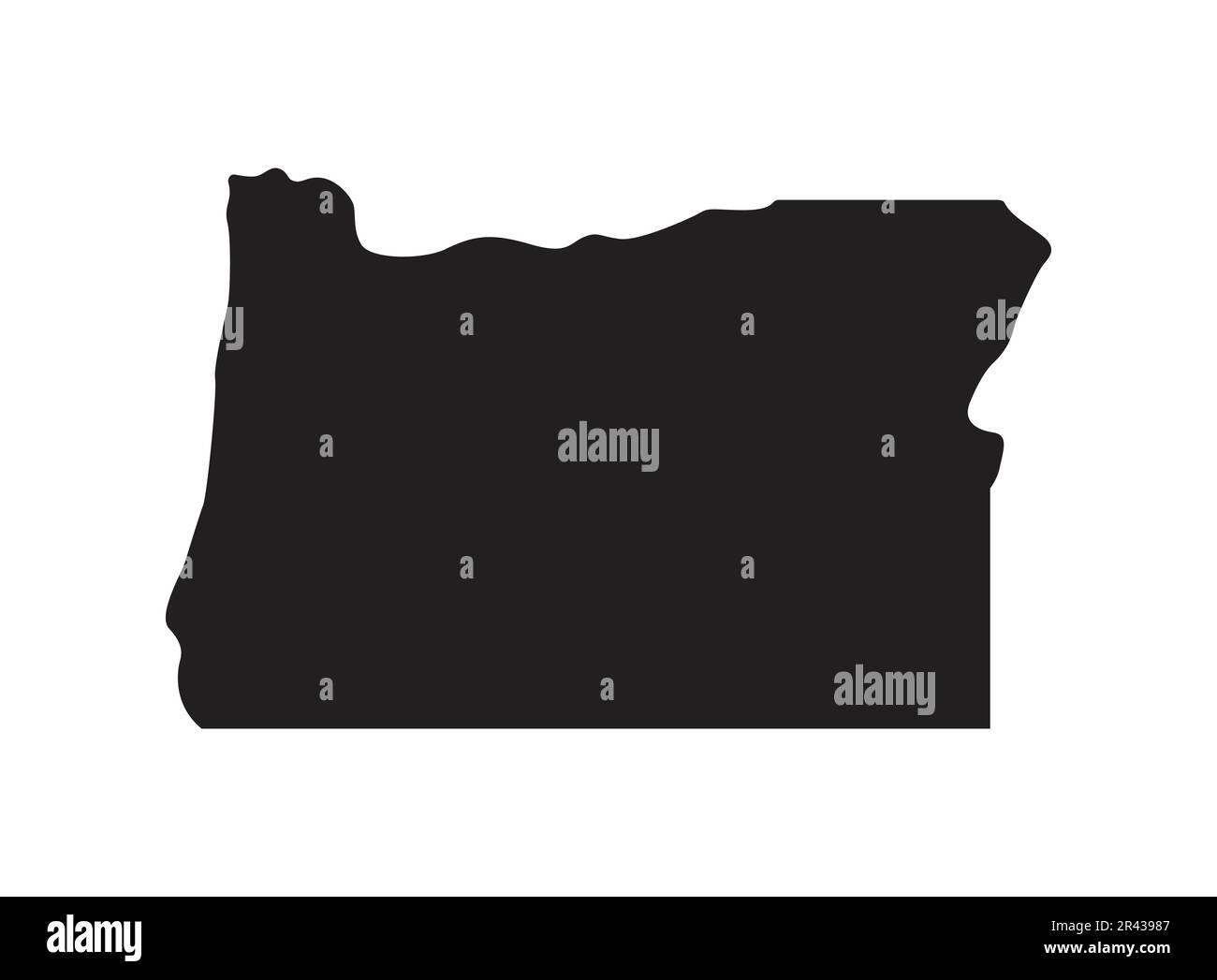 oregon OR state map shape outline silhouette simplified USA vector