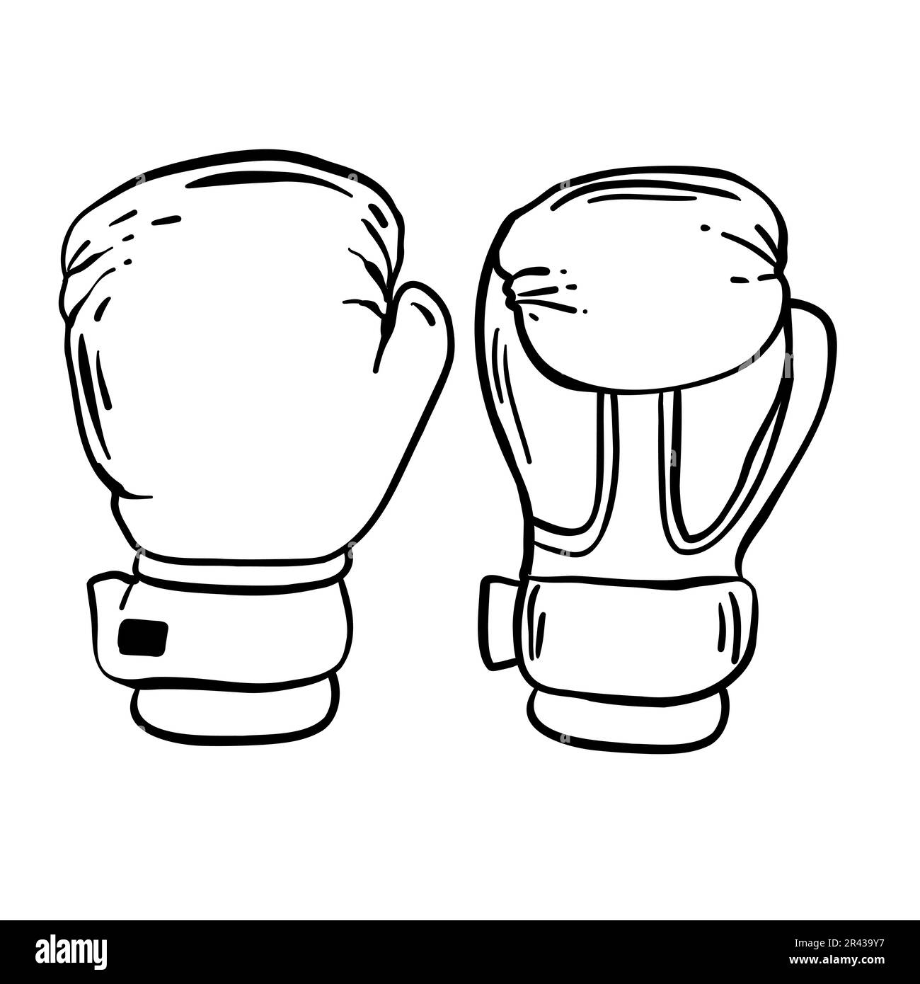 Cartoon red boxing glove icon, front and back. Isolated vector
