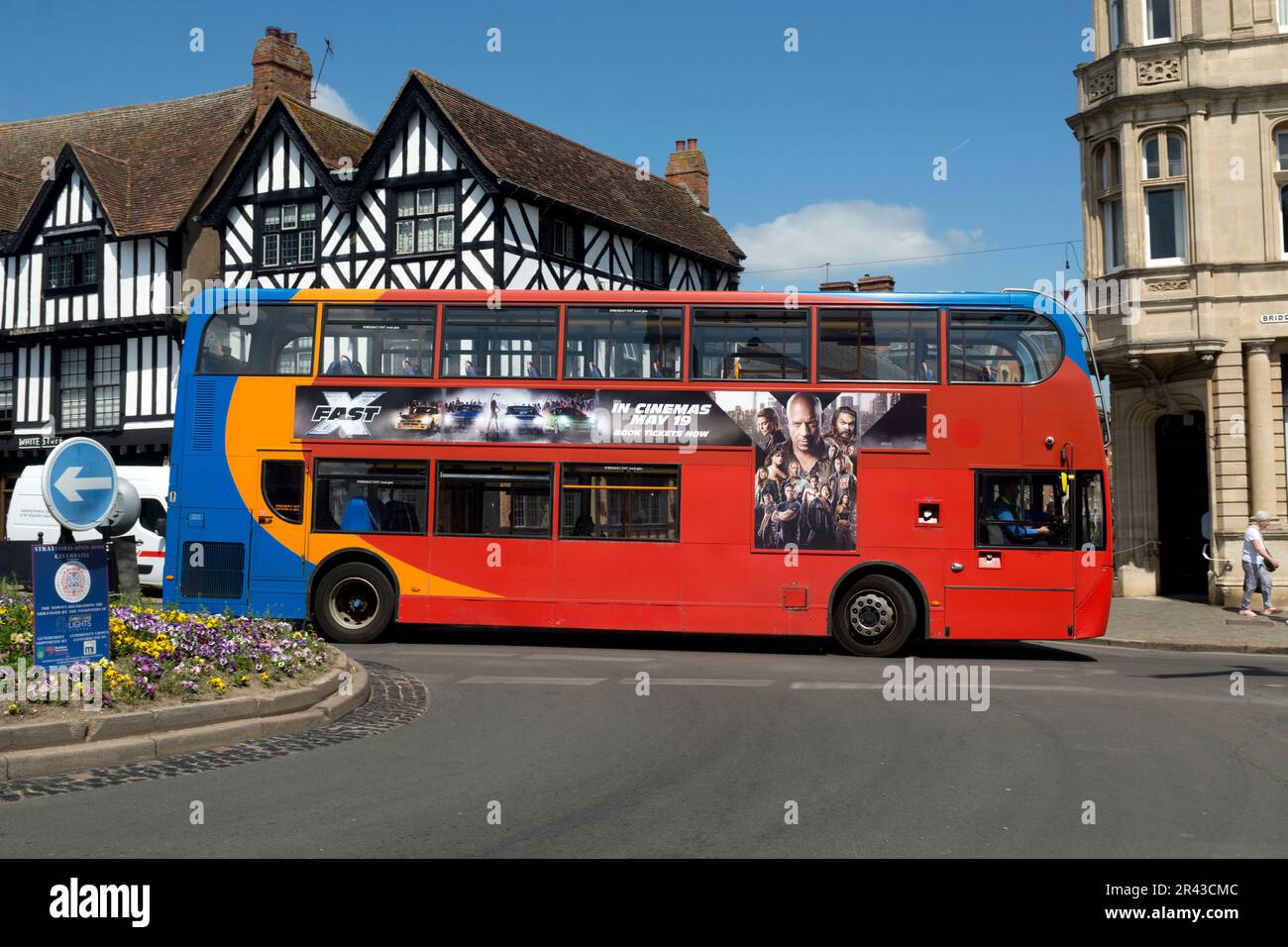 A Stagecoach bus in Bridge Street, StratforduponAvon, Warwickshire, UK Stock Photo Alamy