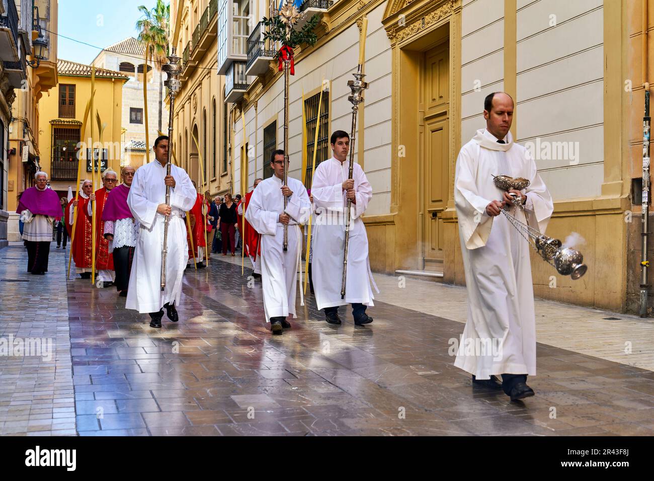 Andalusia Spain. Procession at the Semana Santa (Holy week) in Malaga Stock Photo