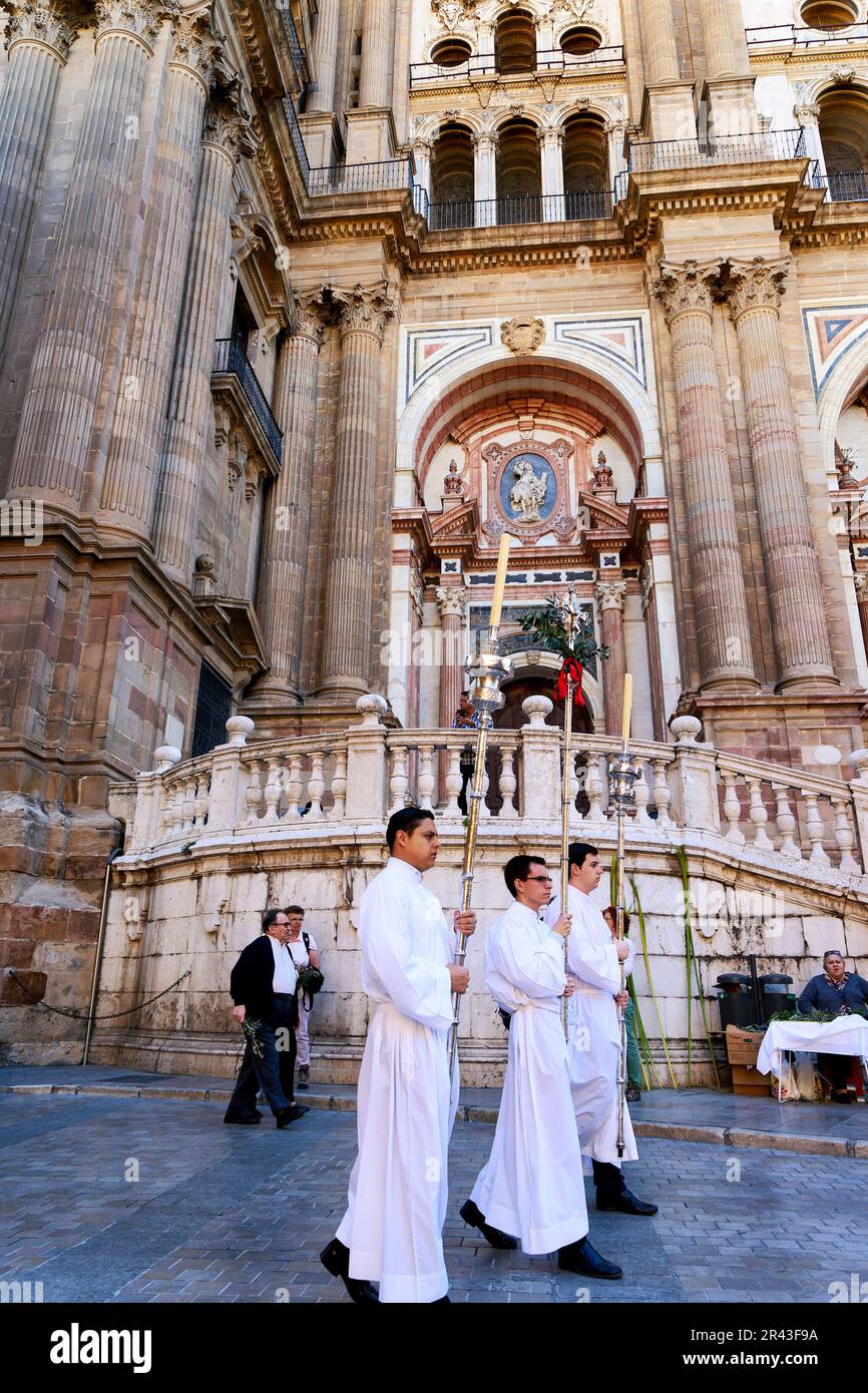 Andalusia Spain. Procession at the Semana Santa (Holy week) in Malaga Stock Photo