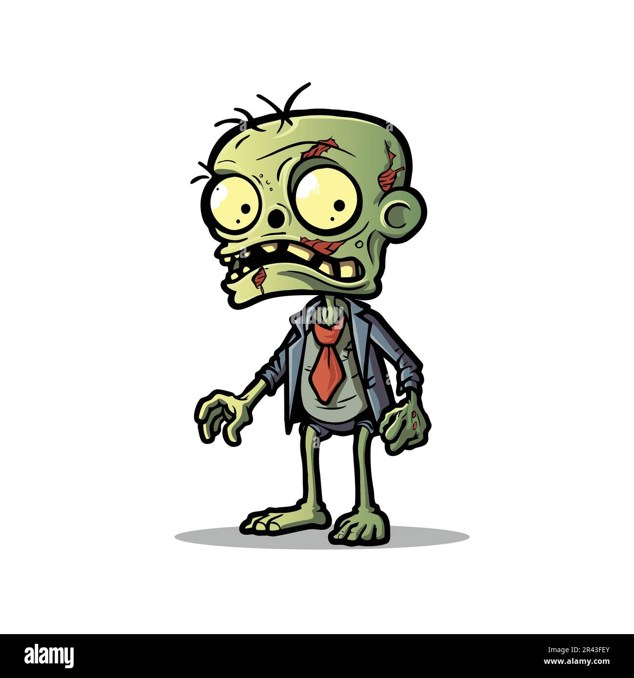 undead fun Cartoon lively Zombie Character Illustration, spooky