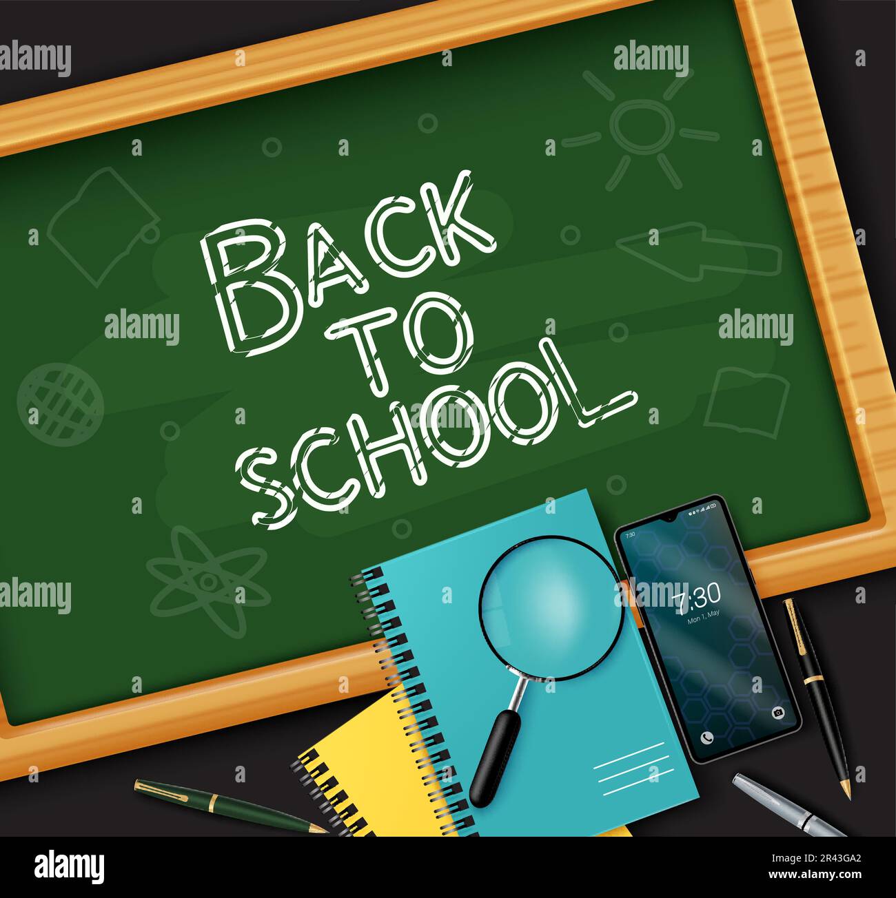 Back to school text vector template design. School greeting text in ...