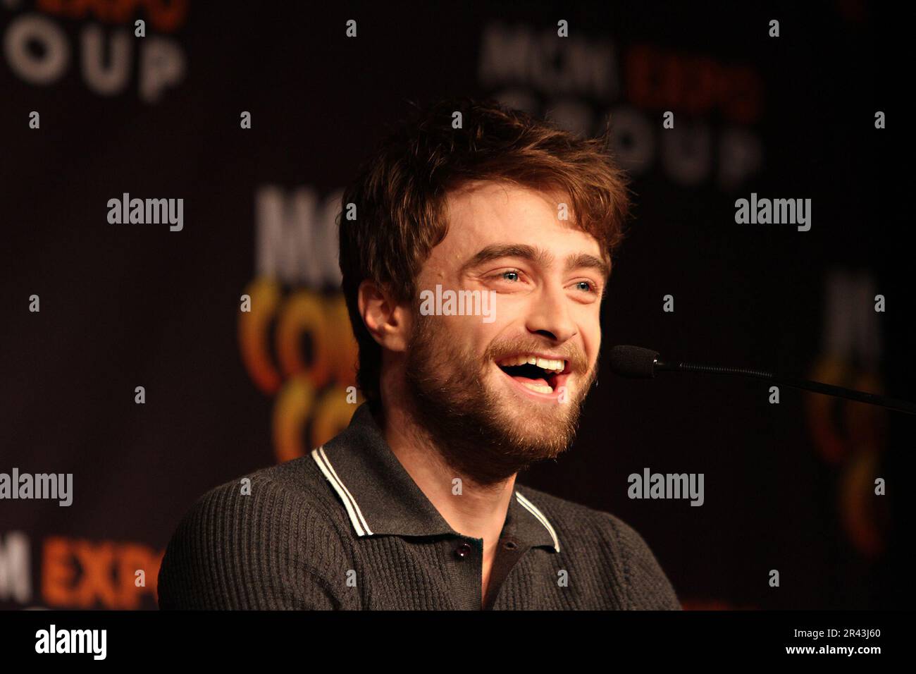 Daniel Radcliffe attending the MCM London Comic Con expo promoting his latest movie, the supernatural film Horns. London  United Kingdom. 24.10.2014 Stock Photo