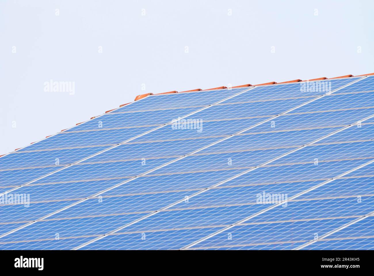 Alternative energy with photovoltaic panels on the roof Stock Photo