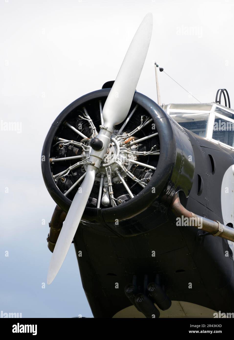 Propeller of an old historic aircraft Stock Photo